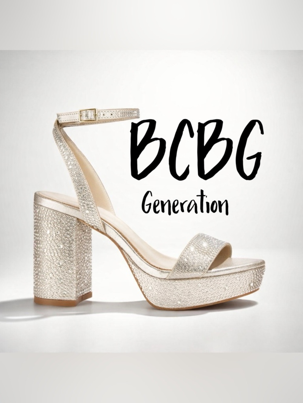 BCBGeneration Pristal with radiant platform sandal